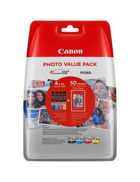 Canon Confezione multipla di cartucce d'inchiostro a resa elevata per foto CLI-551XL BK C M Y