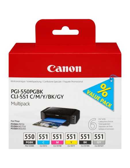 Canon Cartuccia d'inchiostro Multipack PGI-550 PGBK   CLI-551 BK C M Y GY