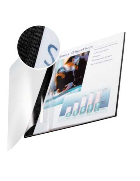 Leitz impressBIND Cartoncino, Polietilene tereftalato (PET) Nero, Trasparente A4