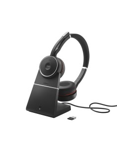 Jabra Evolve 75 MS Stereo Auricolare Con cavo e senza cavo A Padiglione Ufficio Micro-USB Bluetooth Nero, Rosso