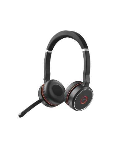 Jabra Evolve 75 MS Stereo Auricolare Con cavo e senza cavo A Padiglione Ufficio Micro-USB Bluetooth Nero, Rosso