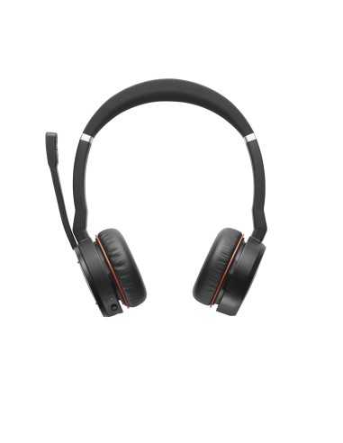 Jabra Evolve 75 MS Stereo Auricolare Con cavo e senza cavo A Padiglione Ufficio Micro-USB Bluetooth Nero, Rosso