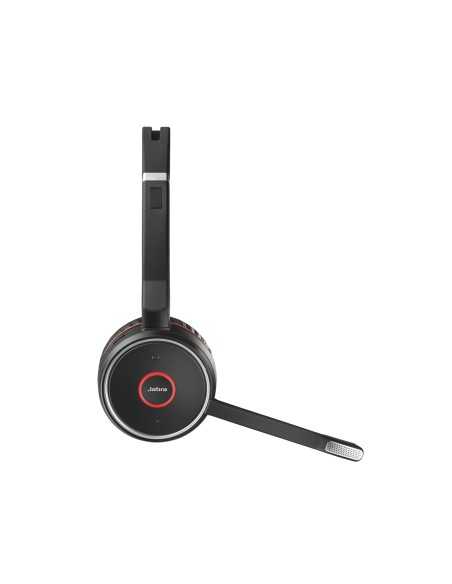 Jabra Evolve 75 MS Stereo Auricolare Con cavo e senza cavo A Padiglione Ufficio Micro-USB Bluetooth Nero, Rosso