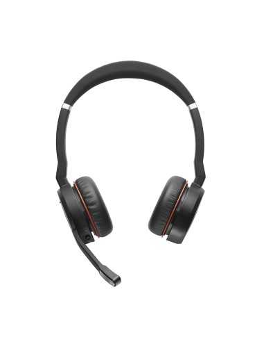 Jabra Evolve 75 UC Stereo Auricolare Con cavo e senza cavo A Padiglione Ufficio Micro-USB Bluetooth Nero, Rosso