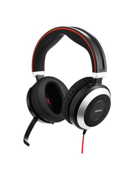 Jabra Evolve 80 UC Stereo Auricolare Cablato A Padiglione Ufficio Nero