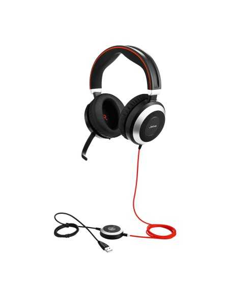 Jabra Evolve 80 UC Stereo Auricolare Cablato A Padiglione Ufficio Nero