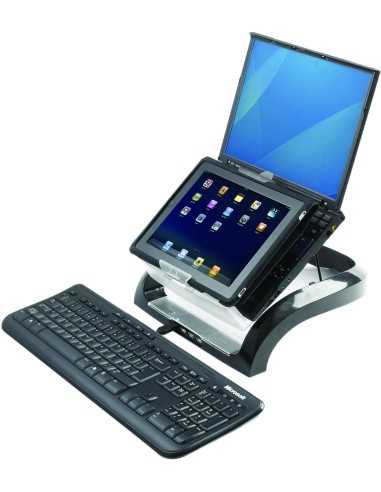 Fellowes 8024801 supporto per notebook 43,2 cm (17") Nero, Trasparente