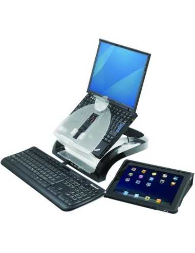 Fellowes 8024801 supporto per notebook 43,2 cm (17") Nero, Trasparente