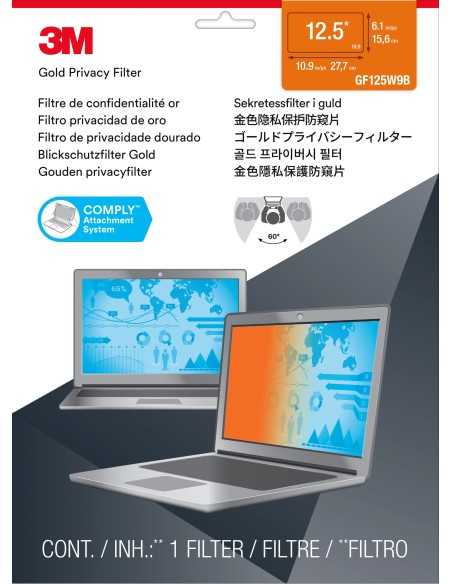 3M Filtro Privacy oro per laptop widescreen da 12,5”