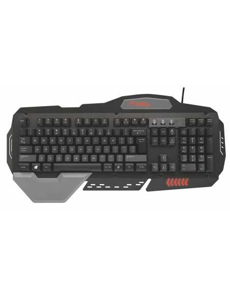 Trust GXT 850 tastiera USB Nero, Rosso