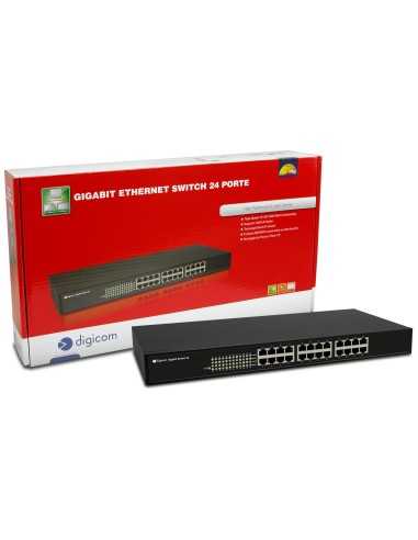 Digicom SWG24-T02 Non gestito Gigabit Ethernet (10 100 1000) 1U Nero