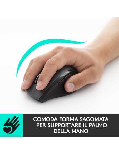 Logitech M705 Marathon Mouse Wireless, Ricevitore USB Unifying 2,4 GHz, 1000 DPI, 5 Pulsanti Programmabili, Durata Batteria di