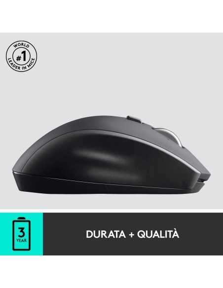 Logitech M705 Marathon Mouse Wireless, Ricevitore USB Unifying 2,4 GHz, 1000 DPI, 5 Pulsanti Programmabili, Durata Batteria di