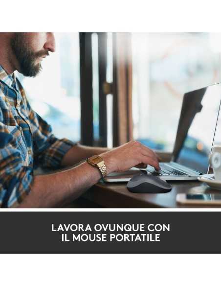 Logitech M185 Mouse Wireless, 2,4 GHz con Mini Ricevitore USB, Durata Batteria di 12 Mesi, Tracciamento Ottico 1000 DPI,