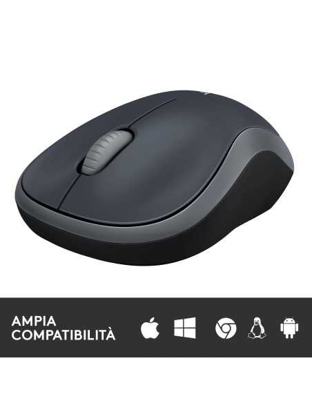 Logitech M185 Mouse Wireless, 2,4 GHz con Mini Ricevitore USB, Durata Batteria di 12 Mesi, Tracciamento Ottico 1000 DPI,