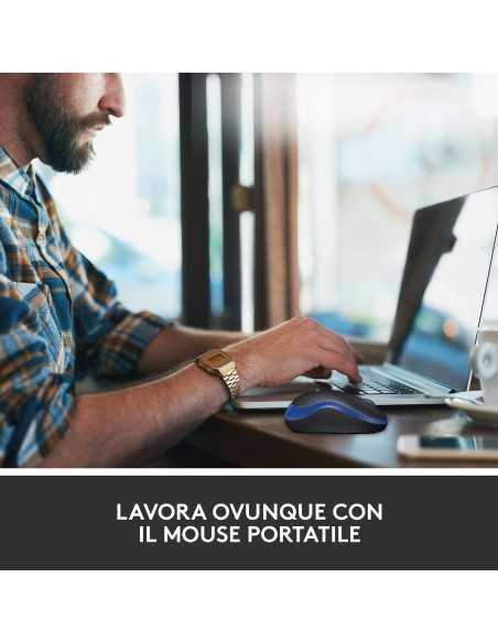 Logitech M185 Mouse Wireless, 2,4 GHz con Mini Ricevitore USB, Durata Batteria di 12 Mesi, Tracciamento Ottico 1000 DPI,