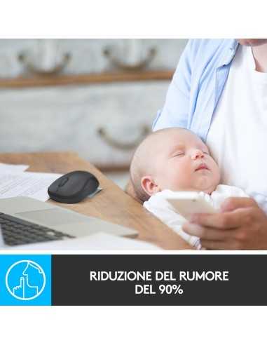 Logitech M220 SILENT Mouse Wireless, 2,4 GHz con Ricevitore USB, Tracciamento Ottico 1000 DPI, Durata Batteria di 18 Mesi,