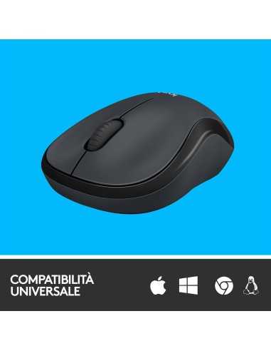 Logitech M220 SILENT Mouse Wireless, 2,4 GHz con Ricevitore USB, Tracciamento Ottico 1000 DPI, Durata Batteria di 18 Mesi,