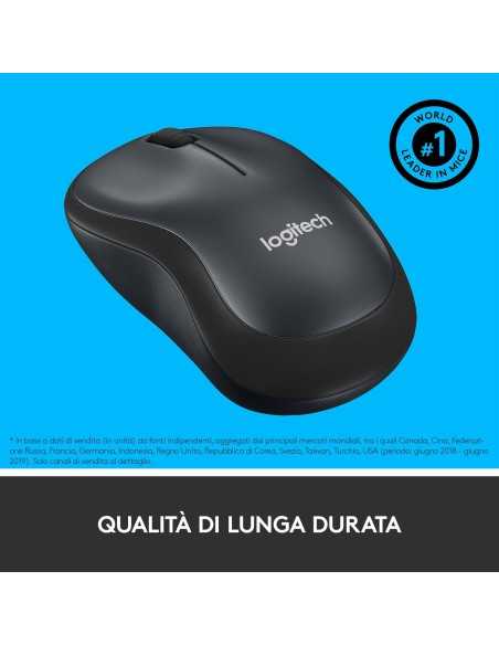 Logitech M220 SILENT Mouse Wireless, 2,4 GHz con Ricevitore USB, Tracciamento Ottico 1000 DPI, Durata Batteria di 18 Mesi,