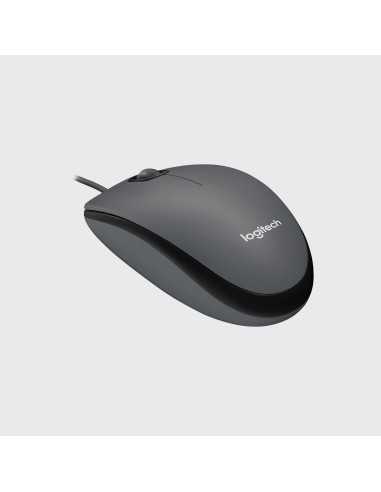 Logitech M100 Mouse USB con Cavo, 3 Pulsanti, Tracciamento Ottico 1000 DPI, Ambidestro, Compatibile con PC, Mac, Laptop