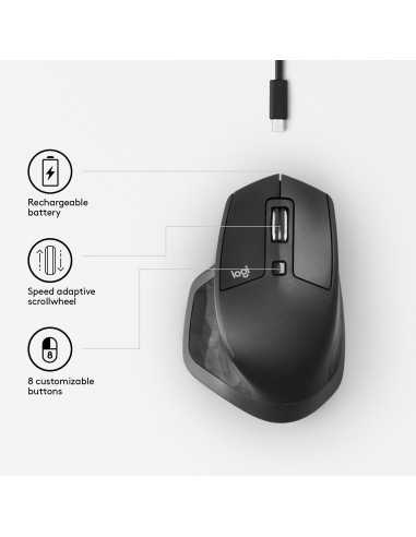 Logitech MX Master 2S Wireless mouse Mano destra Wireless a RF + Bluetooth Laser 1000 DPI