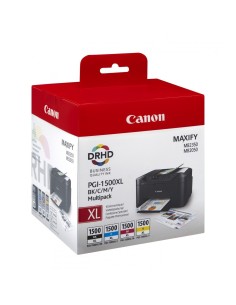 Canon PGI-1500XL BK C M Y cartuccia d'inchiostro Originale Resa elevata (XL) Nero, Ciano, Magenta, Giallo