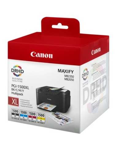 Canon PGI-1500XL BK C M Y cartuccia d'inchiostro Originale Resa elevata (XL) Nero, Ciano, Magenta, Giallo