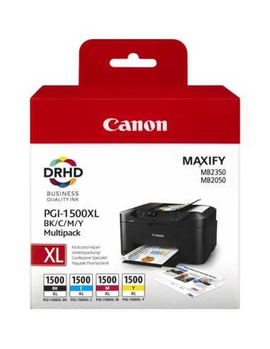 Canon PGI-1500XL BK C M Y cartuccia d'inchiostro Originale Resa elevata (XL) Nero, Ciano, Magenta, Giallo