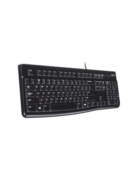 Logitech K120 Tastiera con Cavo per Windows, USB Plug-and-Play, Dimensioni Standard, Resistente agli Schizzi, Barra Spaziatrice