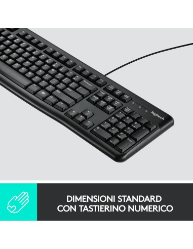 Logitech MK120 Combo Tastiera e Mouse con Filo per Windows, Mouse Ottico Cablato, Tastiera di Dimensioni Standard, USB