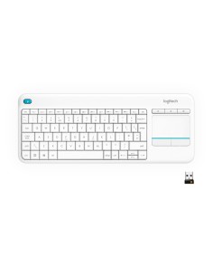 Logitech K400 Plus Tastiera Wireless Touch TV, Facili Controlli Multimediali e Touchpad Integrato, Tastiera HTPC per TV