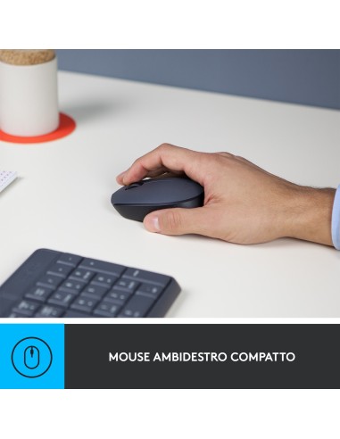 Logitech MK235 Combo Tastiera e Mouse Wireless per Windows, Ricevitore Unifying USB 2,4 GHz Wireless, 15 Tasti FN, Lunga Durata
