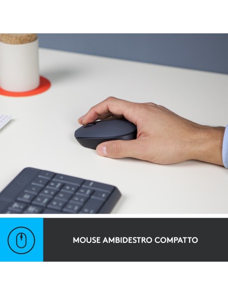 Logitech MK235 Combo Tastiera e Mouse Wireless per Windows, Ricevitore Unifying USB 2,4 GHz Wireless, 15 Tasti FN, Lunga Durata