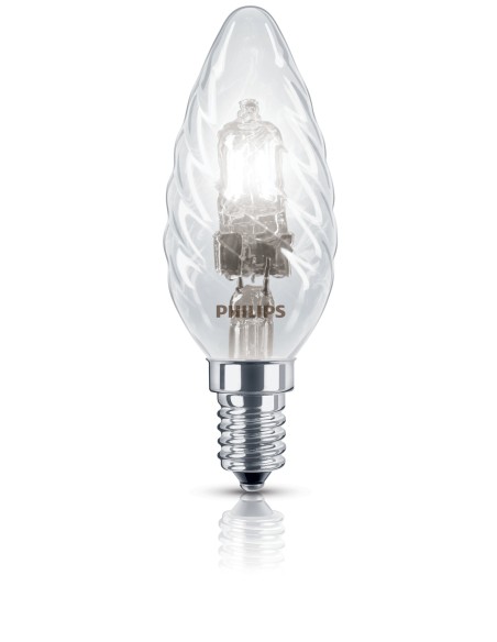 Philips Classic alogeno 42 W (55 W) E14 cap Warm white Halogen twisted candle bulb