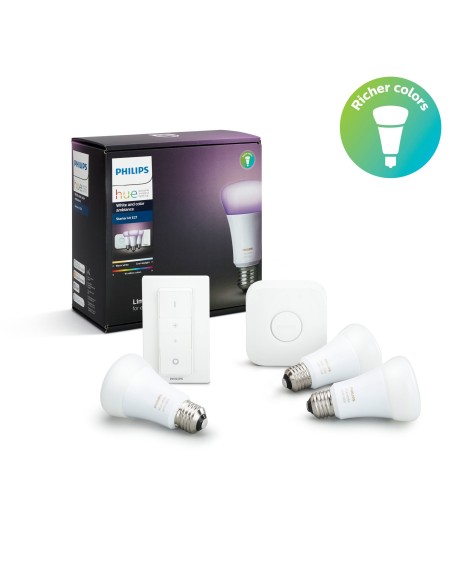 Philips Hue White and Color ambiance 3 x E27 bulb Starter kit E27