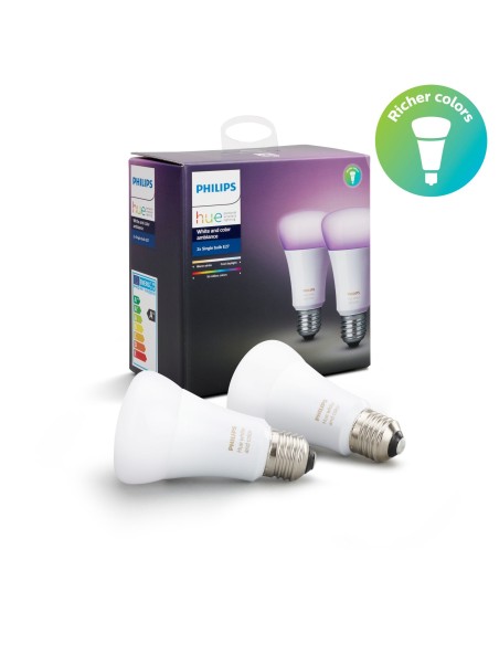 Philips Hue White and Color ambiance 2 x E27 bulb White and colored light Dual pack E27