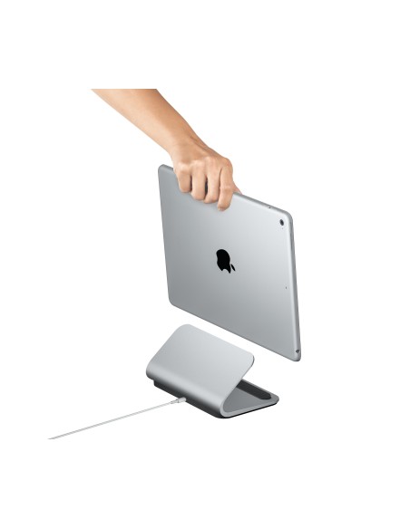 Logitech BASE Wireless Charging Stand with Smart Connector Technology for iPad, iPad Air and iPad Pro Argento Interno