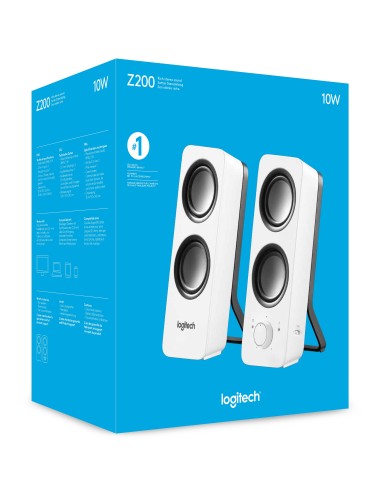 Logitech Z200 Stereo Speakers Bianco Cablato 10 W