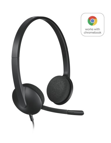 Logitech H340 USB Computer Headset Auricolare Cablato A Padiglione Ufficio USB tipo A Nero