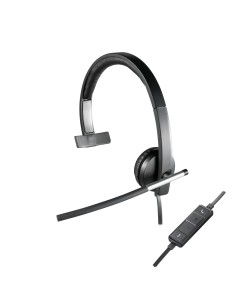 Logitech USB Headset Mono H650e Auricolare Cablato A Padiglione Ufficio Nero, Grigio