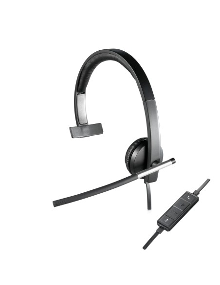 Logitech USB Headset Mono H650e Auricolare Cablato A Padiglione Ufficio Nero, Grigio