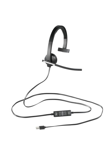 Logitech USB Headset Mono H650e Auricolare Cablato A Padiglione Ufficio Nero, Grigio