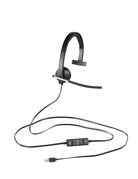 Logitech USB Headset Mono H650e Auricolare Cablato A Padiglione Ufficio Nero, Grigio