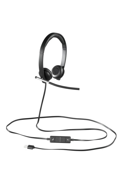 Logitech USB Headset Stereo H650e Auricolare Cablato A Padiglione Ufficio Nero, Argento