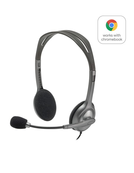 Logitech Stereo Headset H110 Auricolare Cablato A Padiglione Ufficio Grigio