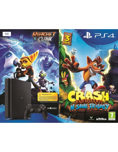 Sony PS4 1TB + Ratchet & Clank + Crash Bandicoot  N’Sane Trilogy 1000 GB Wi-Fi Nero