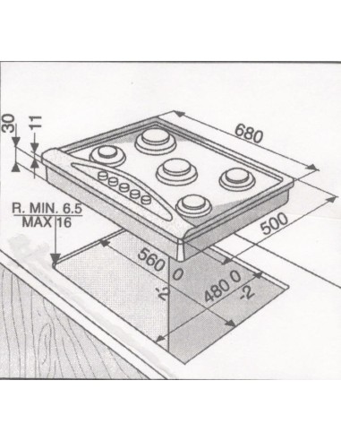 Ignis AKS 338 IX Argento, Acciaio inossidabile Da incasso Gas 5 Fornello(i)
