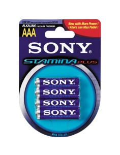 Sony Stamina Plus AAA 4 Pack Batteria monouso Mini Stilo AAA Alcalino