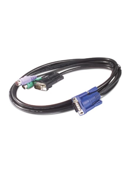 APC KVM PS 2 7.6 m cavo per tastiera, video e mouse Nero 7,6 m