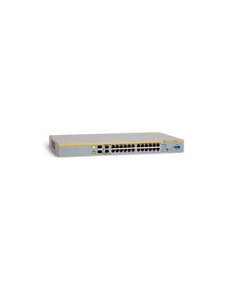 Allied Telesis 10 100TX x 24 ports stackable Fast Ethernet switch w  2 combo SFP ports, EU power cord Gestito L2 Bianco
